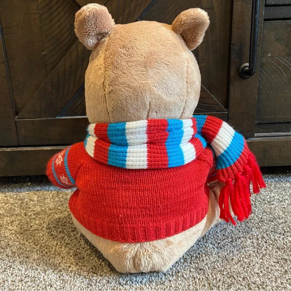 Disney Store Winnie the Pooh Plush Bear Holiday Sweater Scarf 2008
